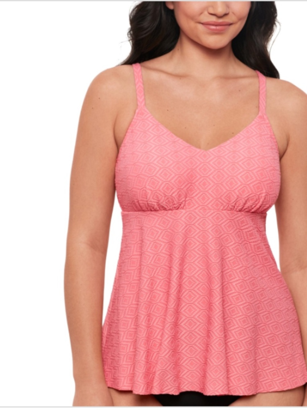 Swim Solutions Women's Textured Underwire Tankini Top, SIZE 18 NWT